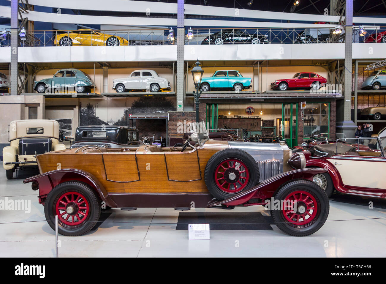 1923-1926 Ravel Typ B. 12.26, Französisch Holz- klassisches Automobil/Oldtimer/antike Fahrzeug in der Autoworld Oldtimer Museum in Brüssel, Belgien Stockfoto