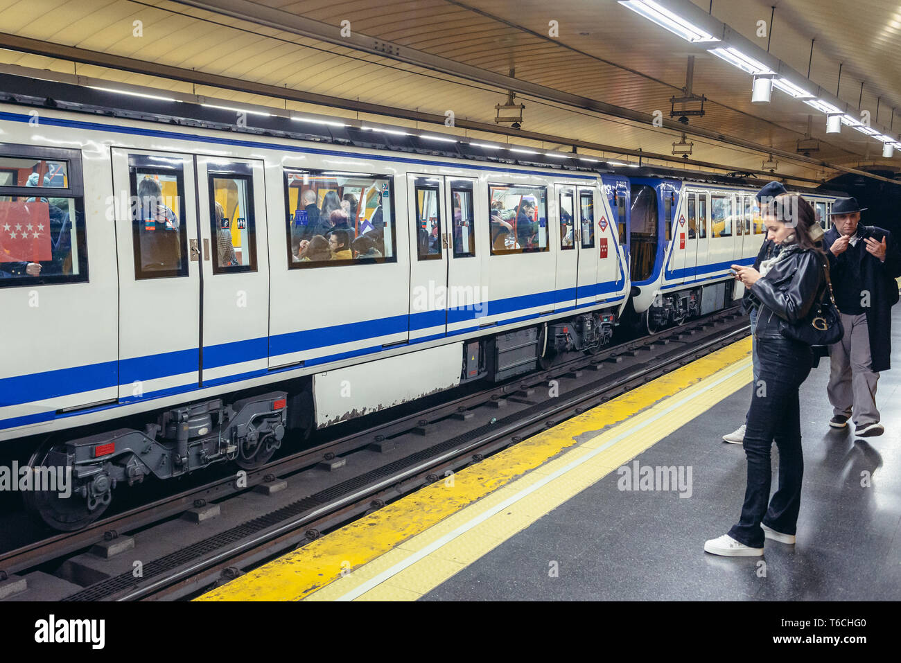 Callao metro station in Madrid, Spanien Stockfoto