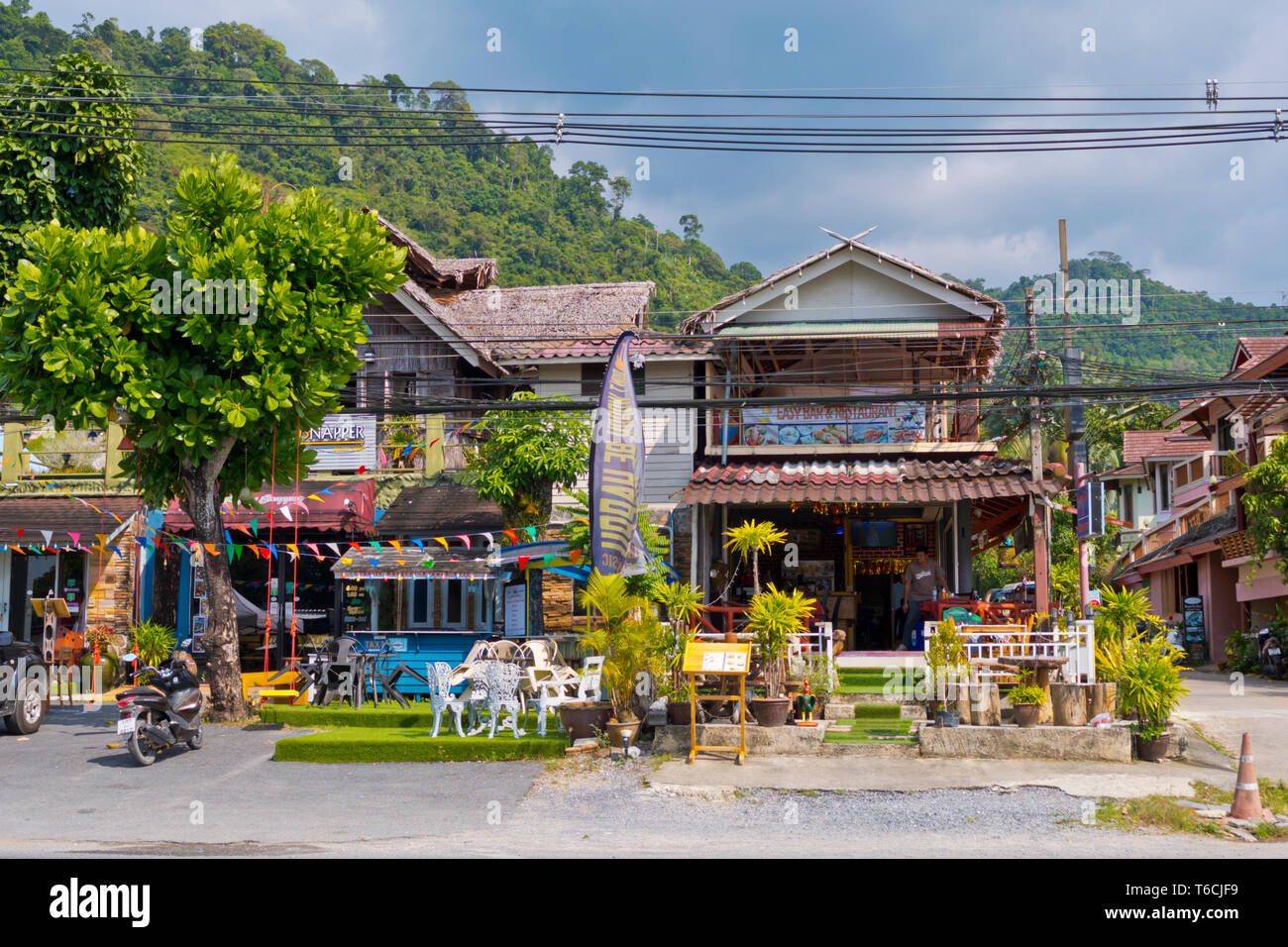 Restaurants, Phet Kasem Road, Khao Lak, Thailand Stockfoto