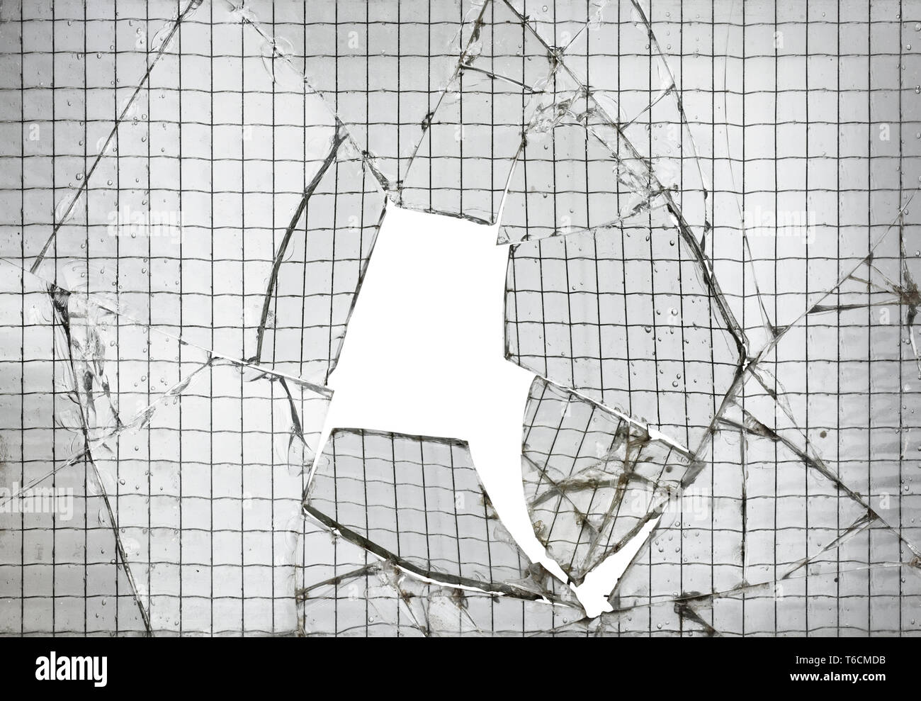 Verstärkte zerbrochenes Glas Stockfoto