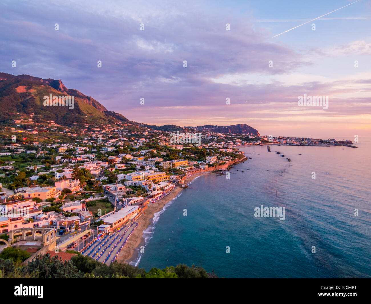 Sonnenuntergang in Forio, Insel Ischia, Italien Stockfoto