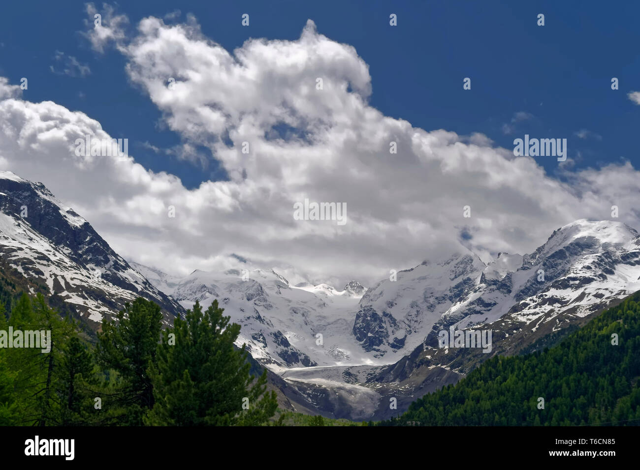 Morteratschgletscher im Jahr 2009 Stockfoto