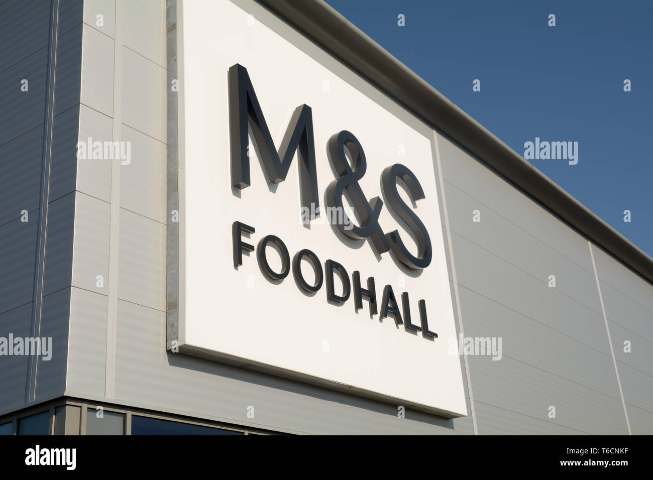 M&S Foodhall Zeichen Stockfoto