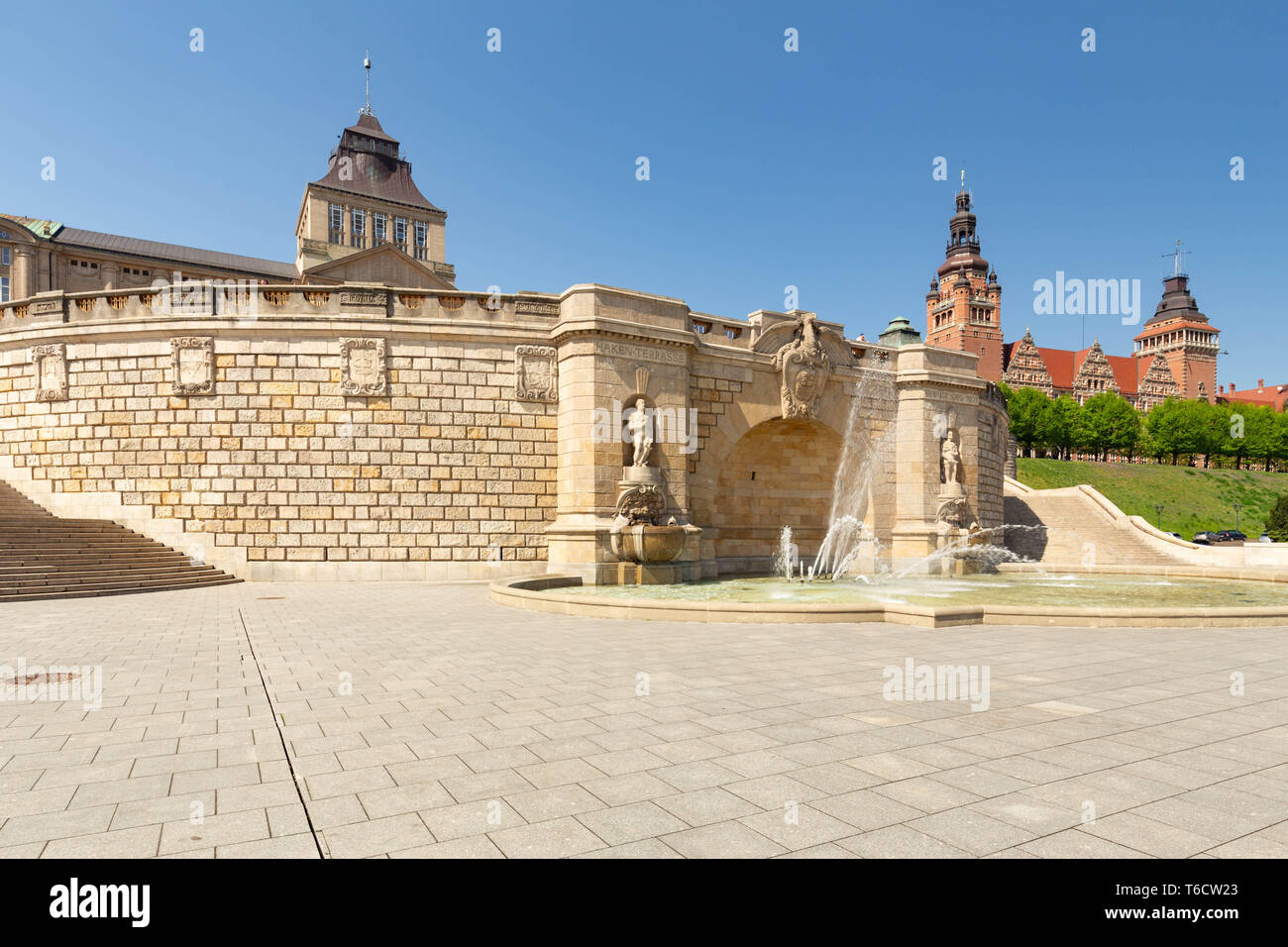 Stettin, historische Architektur, Haken Terrasse Stockfoto