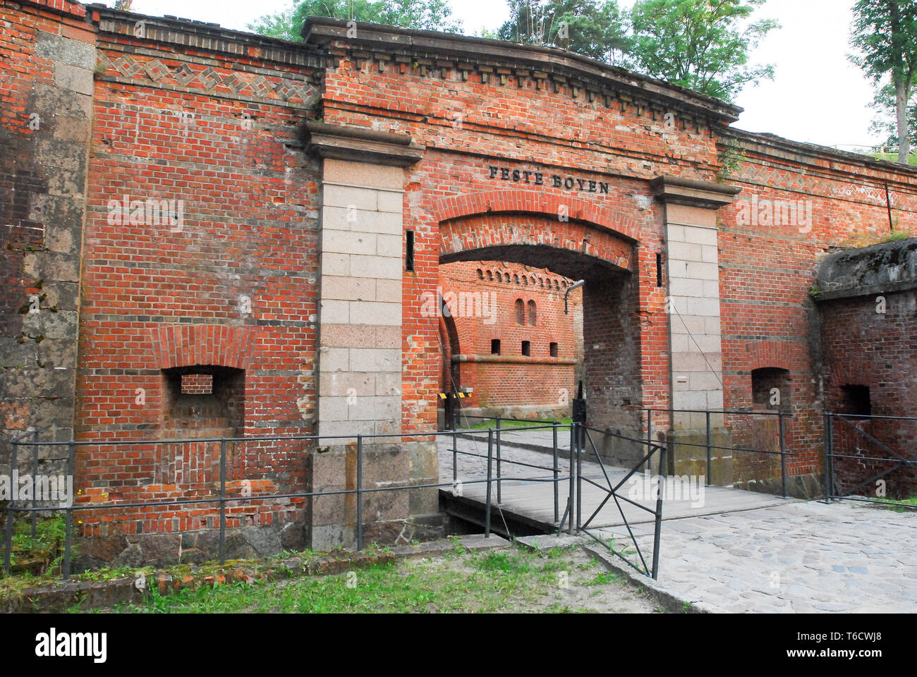 Ehemalige preußische Festung Boyen (Twierdza Boyen) gebaut 1844 bis 1856 in Gizycko, Polen. 3. Juli 2008 wurde ein Hauptquartier des NS-deutschen militärischen i Stockfoto