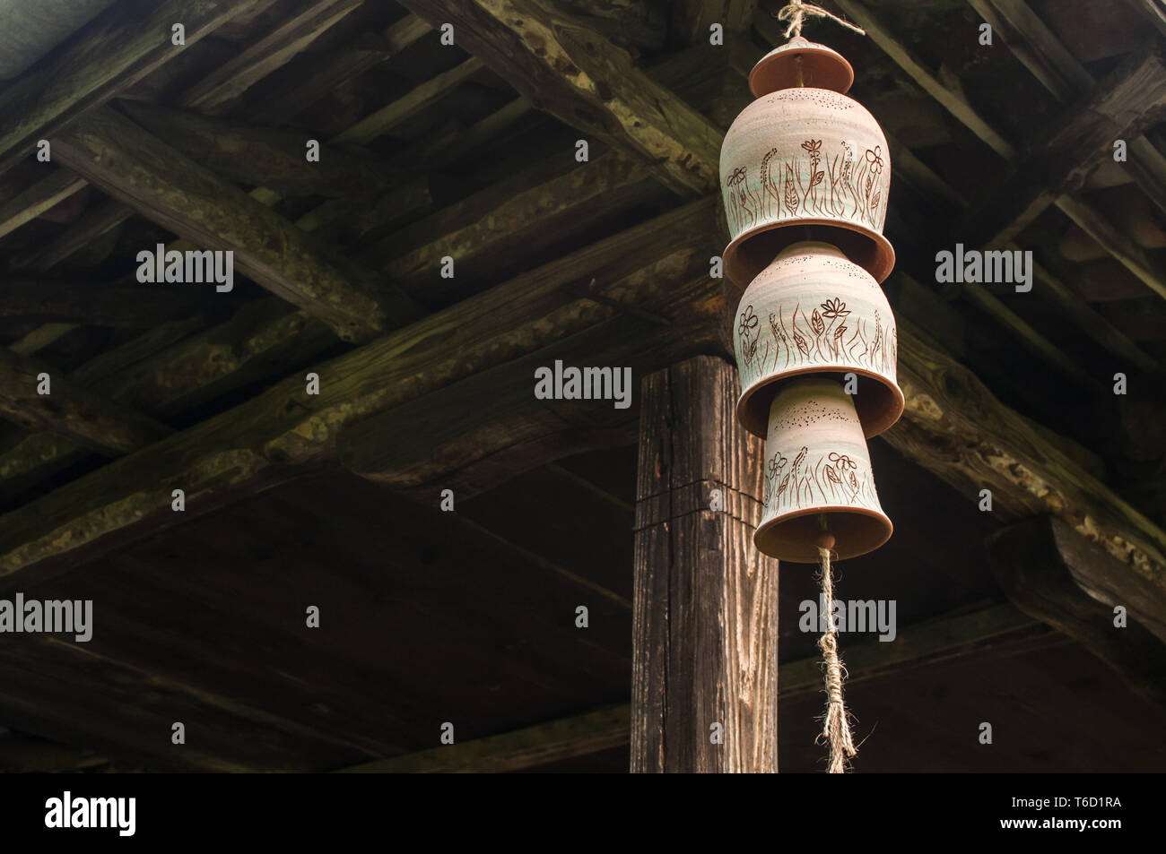 Garten Ton wind Glocken Stockfoto