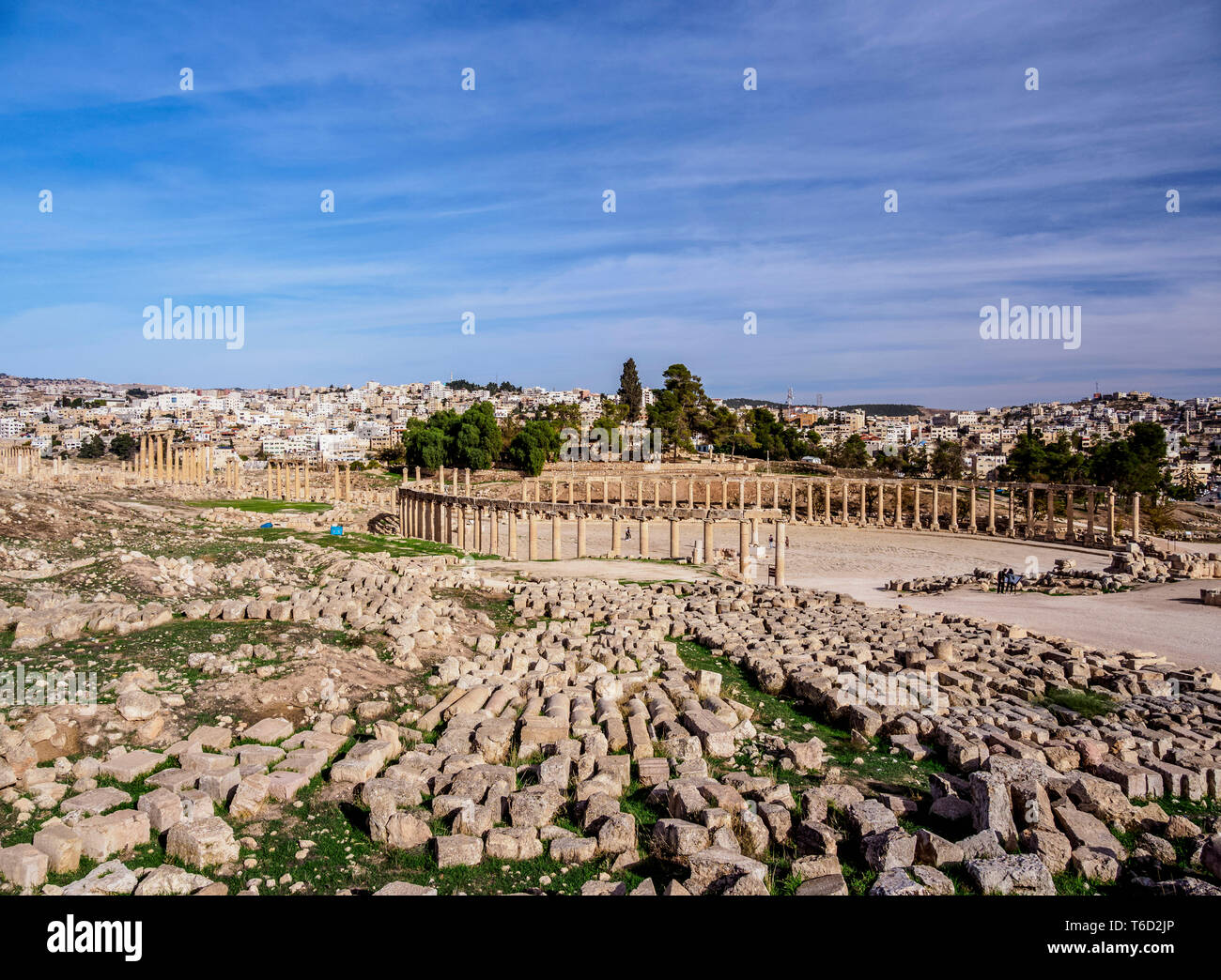 Oval Plaza, Jerash, Jerash Governorate, Jordanien Stockfoto