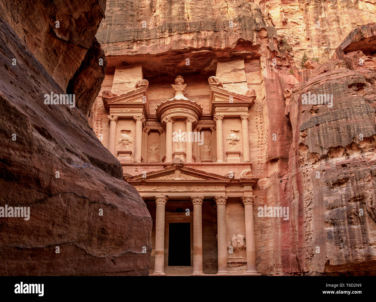 Die Schatzkammer, Al-Khazneh, Petra, Ma'an Governorate, Jordanien Stockfoto