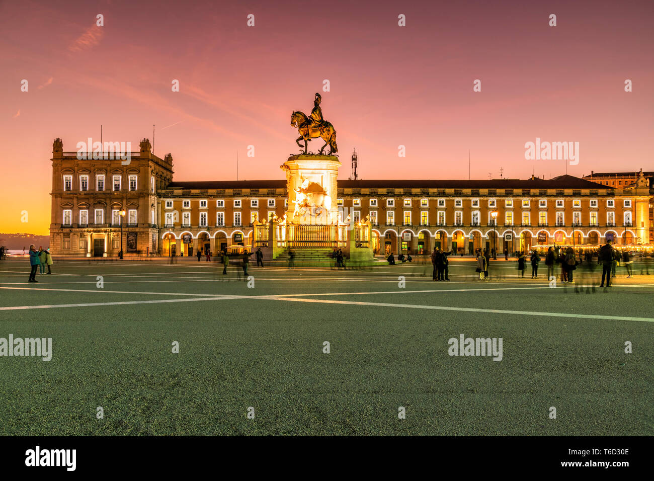 Die Statue von König Jose I Praca do Comercio oder Commerce Square, Lissabon, Portugal Stockfoto