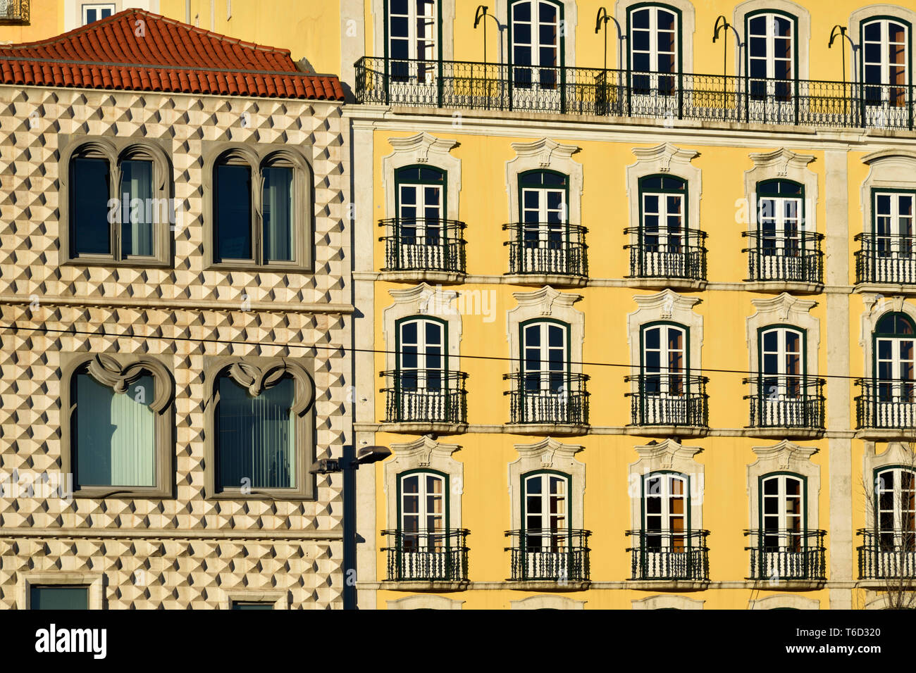 Casa Dos Bicos, ein Haus aus dem 16. Jahrhundert, jetzt die Heimat der Jose Saramago Foundation, 1998 den Literaturnobelpreis. Lissabon, Portugal Stockfoto