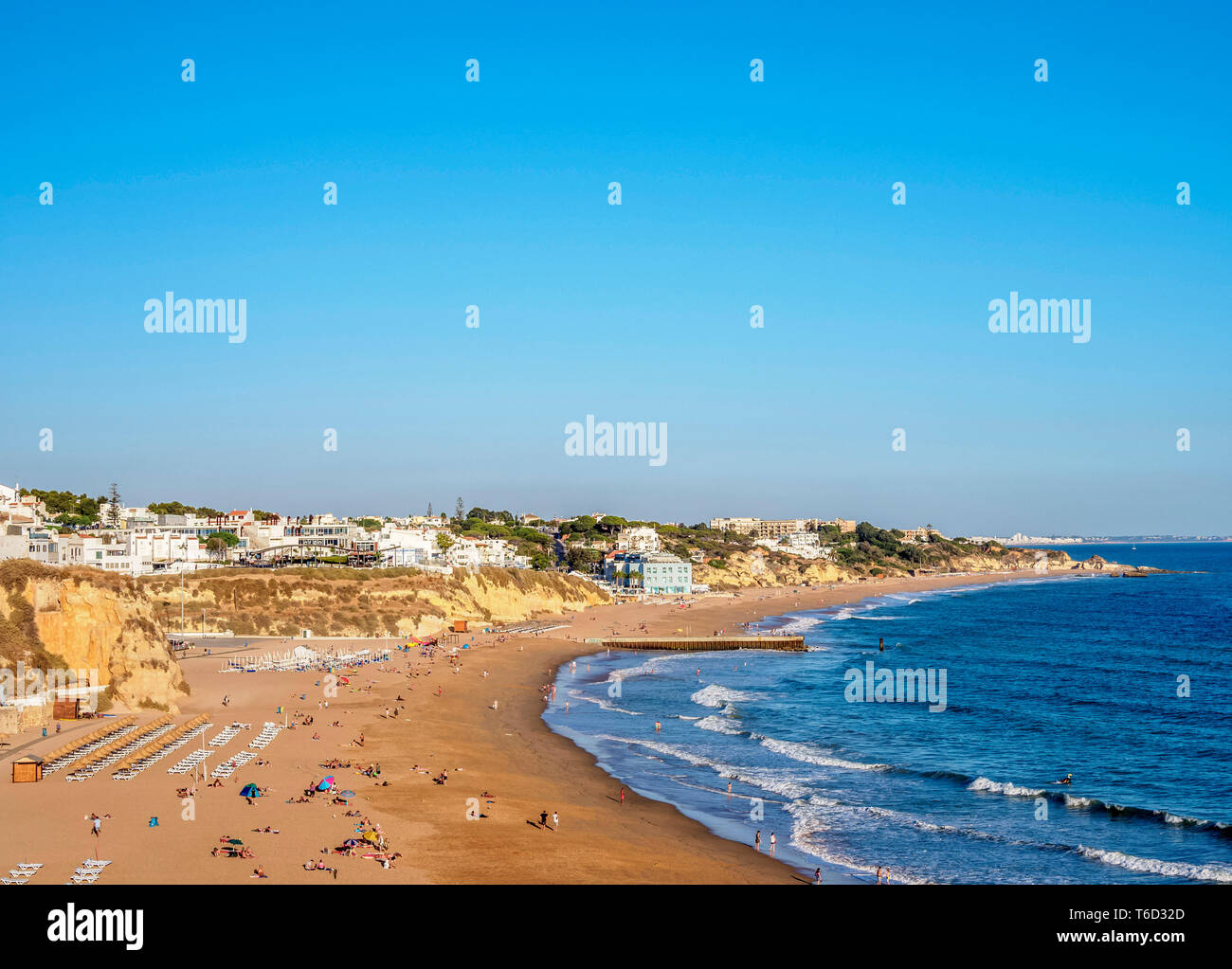 Paneco Strand, Erhöhte Ansicht, Albufeira, Algarve, Portugal Stockfoto