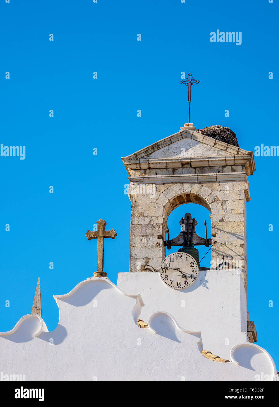 Arco da Vila, Detailansicht, Faro, Algarve, Portugal Stockfoto