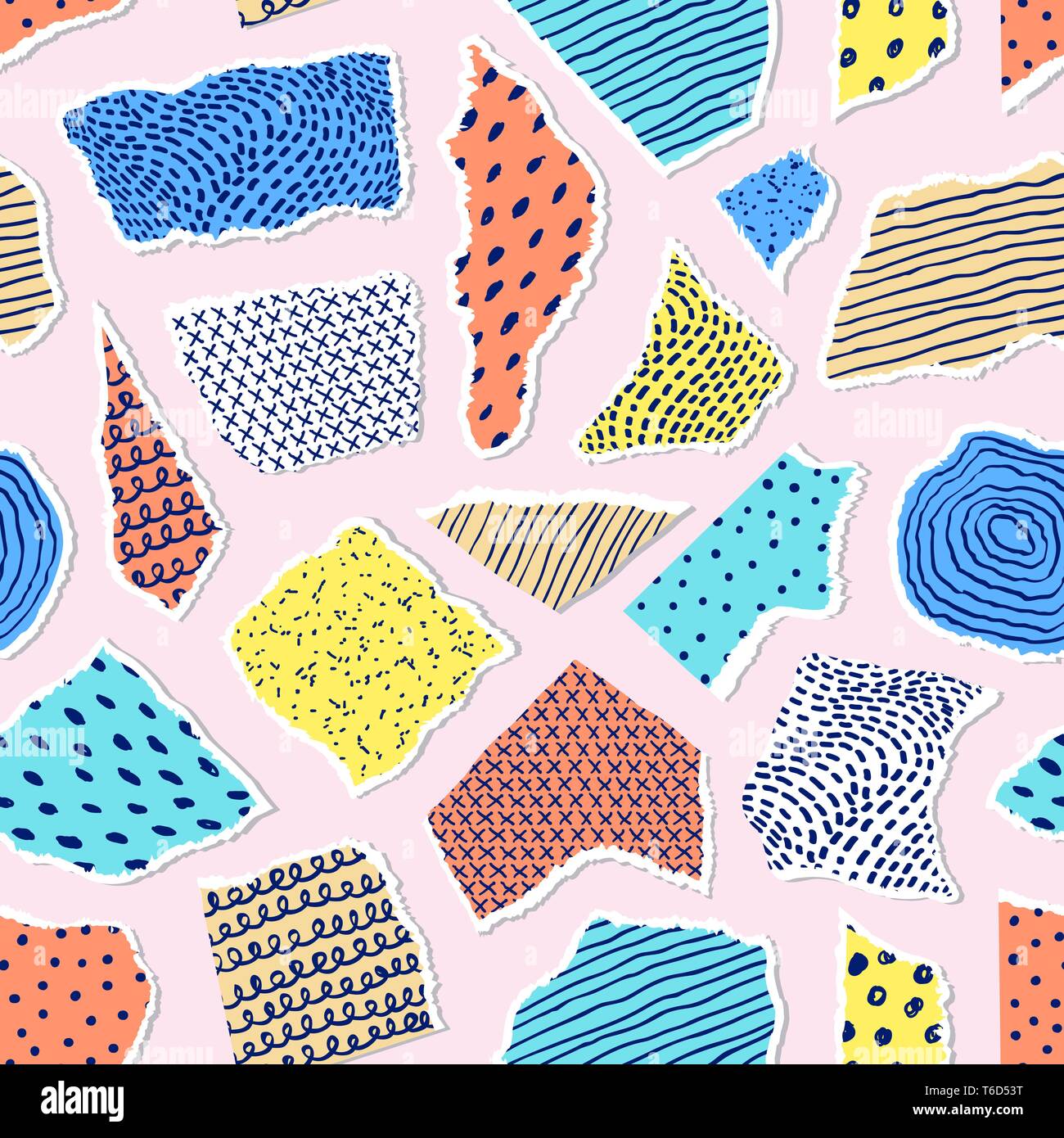 Muster mit Stücken von Papier Stock Vektor