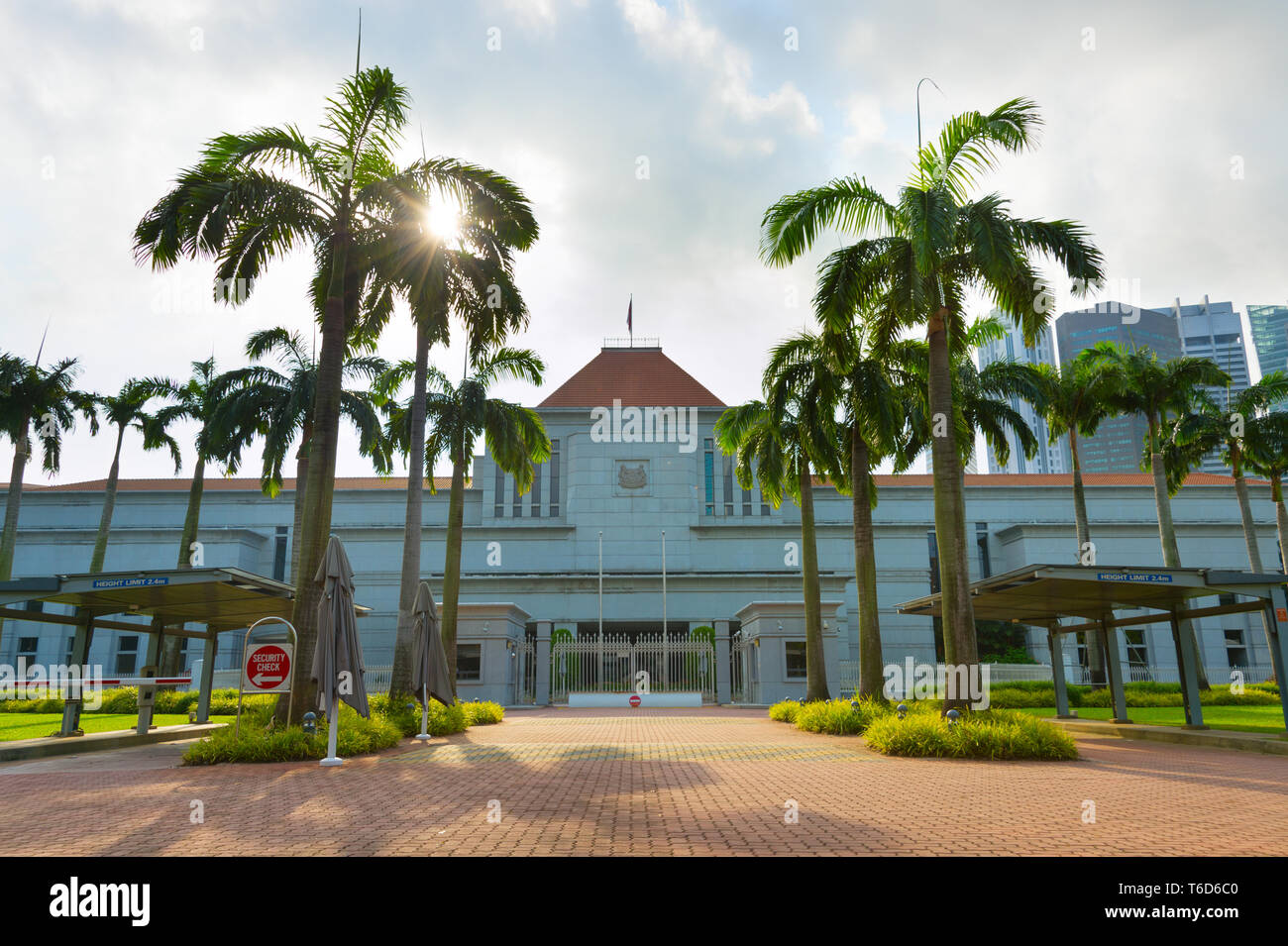 Vorderansicht Singapur Parlamentsgebäude Stockfoto