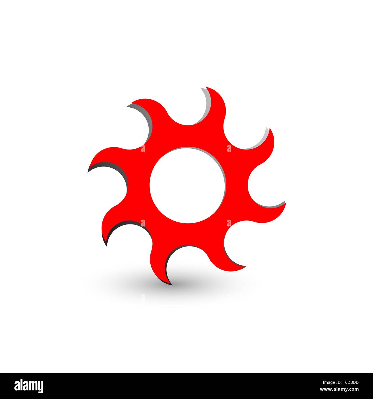 Zahnradsymbol. Zahnrad auf einem weißen Hintergrund. Stock Vektor
