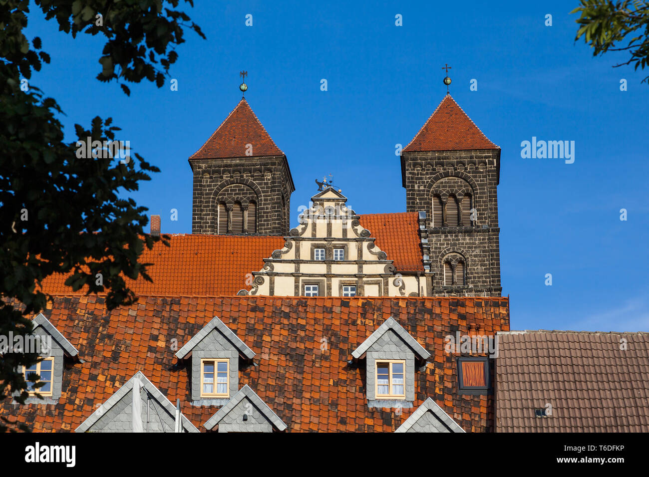 UNESCO-Weltkulturerbe Stadt Quedlinburg, Harz, Sachsen-Anhalt, Deutschland Stockfoto