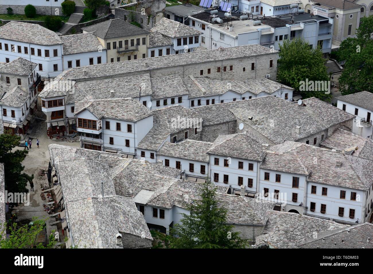 Stadt Girokastra seltenes Beispiel einer gut erhaltenen osmanischen Stadt UNESCO Weltkulturerbe Albanien Stockfoto