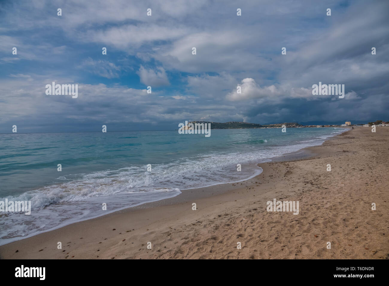 Strand Poetto, der Strand von Cagliari, Sardinien, Italien Stockfoto