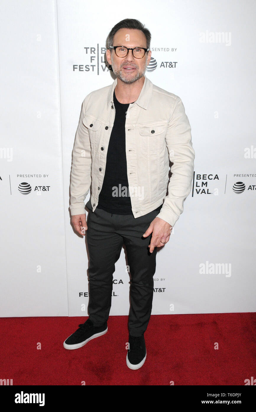 April 28, 2019 - New York, New York, USA - Christian Slater im Tribeca Vorträge: Abschied von ''Mr. Roboter'' im Jahr 2019 Tribeca Film Festival, am Frühling Studios in Tribeca in New York, New York, USA, 28. April 2019 (Bild: © Ylmj/AdMedia über ZUMA Draht) Stockfoto