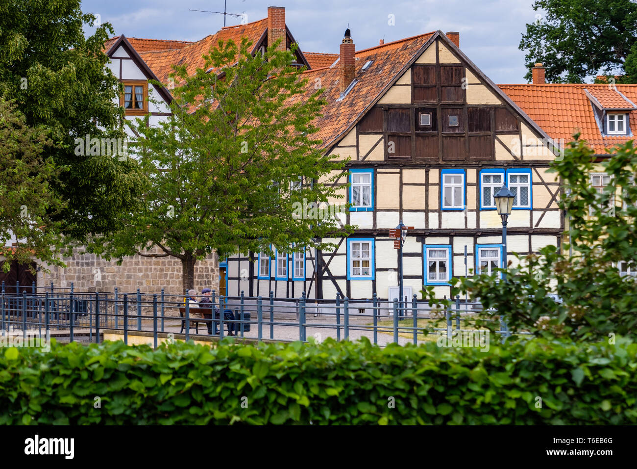 UNESCO-Weltkulturerbe Stadt Quedlinburg, Harz, Sachsen-Anhalt, Deutschland Stockfoto