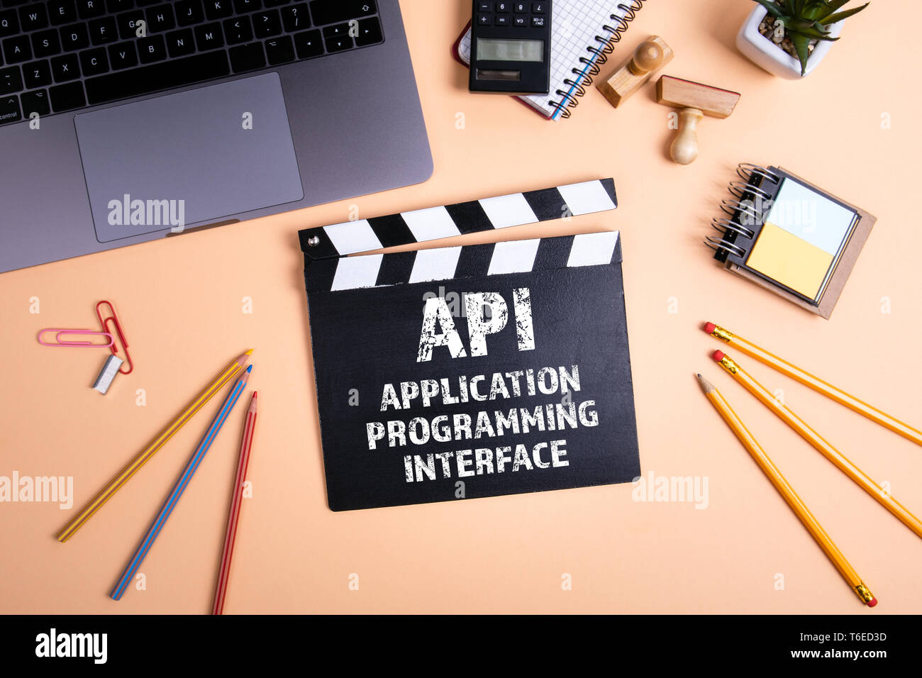 API Application Programming Interface. Informationstechnologie und Business Konzept Stockfoto