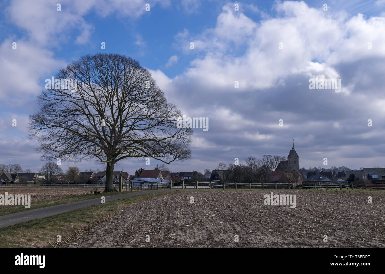Blick auf das Dorf Ahaus-Wessum Stockfoto
