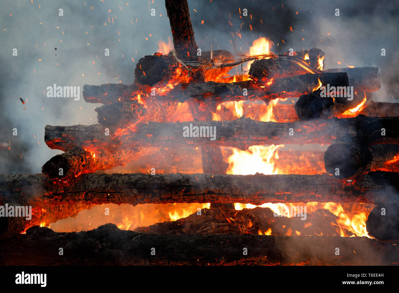 Grosse Feuer, brennende Hexen Stockfoto
