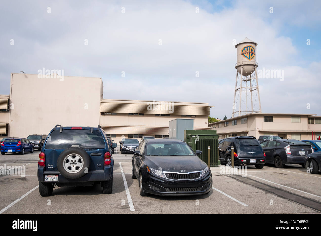 Parkplatz von Warner Bros. Studio Hollywood in Los Angeles, Kalifornien, USA Stockfoto