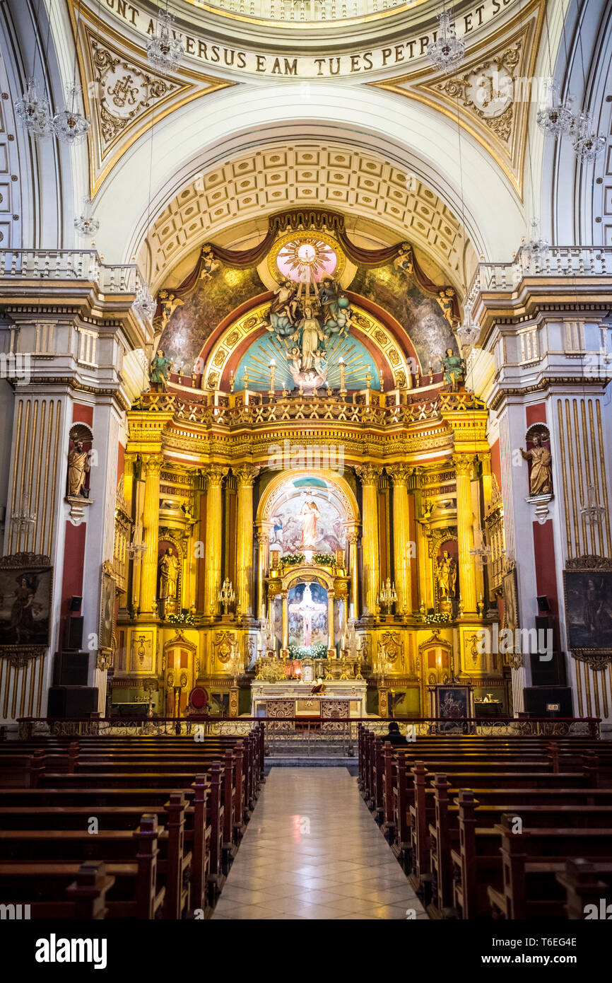 Im Inneren der Basilika Kathedrale von Lima, Peru Stockfoto