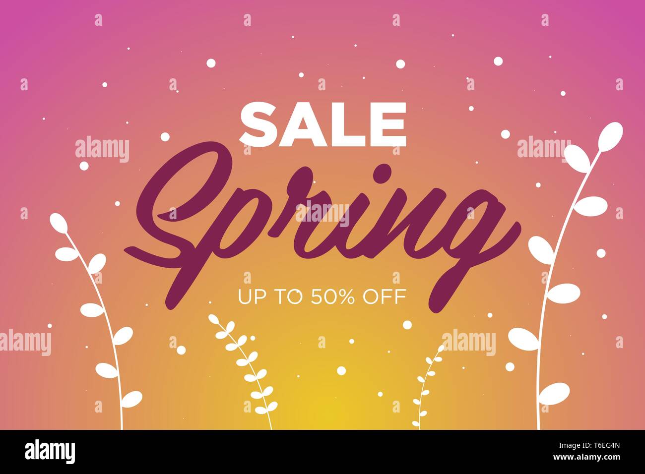 Frühling Verkauf Angebote promotion Banner mit schönen Gras. Spezielle Rabatte mockup. Plakat für Promotions, Zeitschriften, Werbung, Websites. Vektor gr Stock Vektor