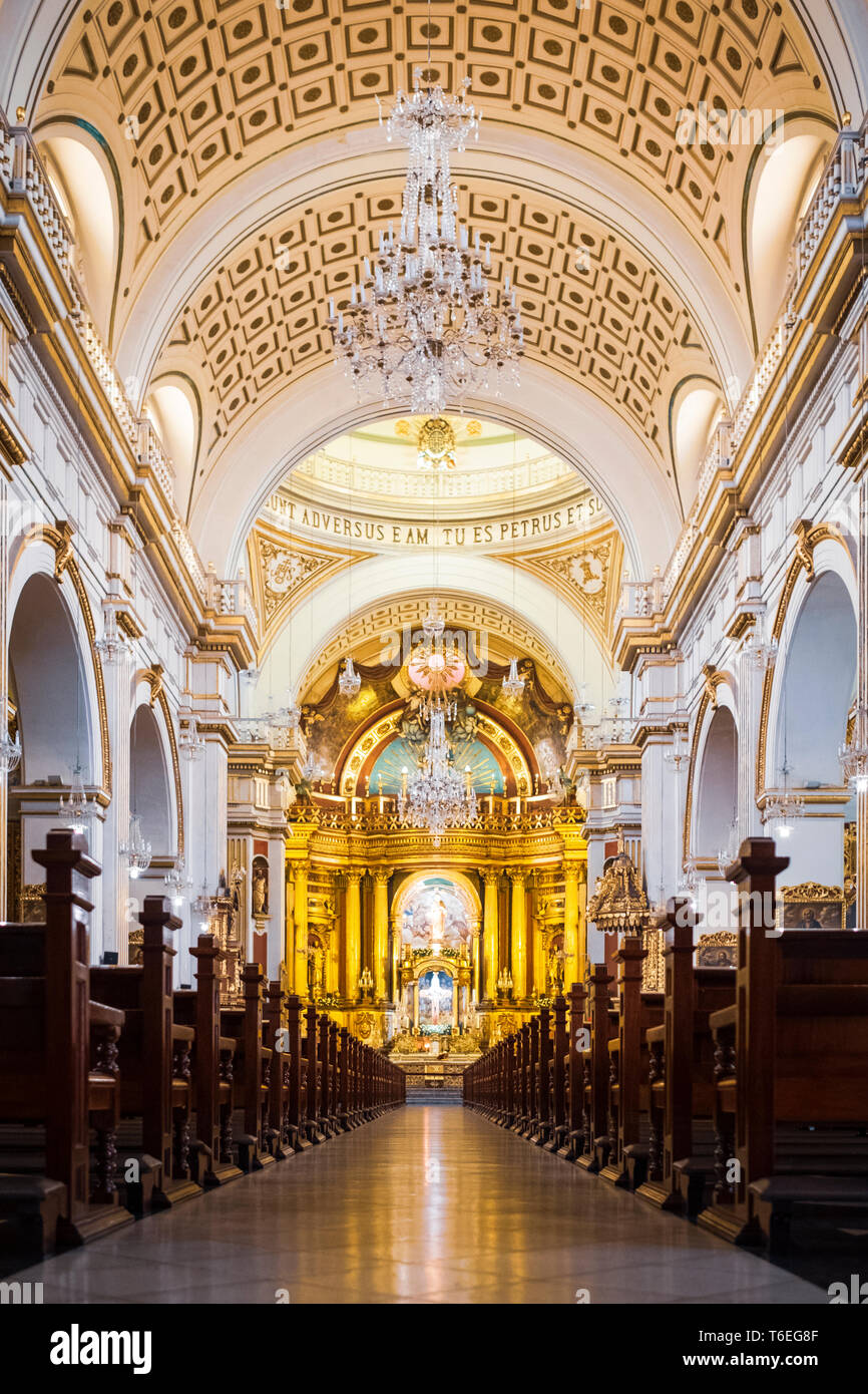 Im Inneren der Basilika Kathedrale von Lima, Peru Stockfoto