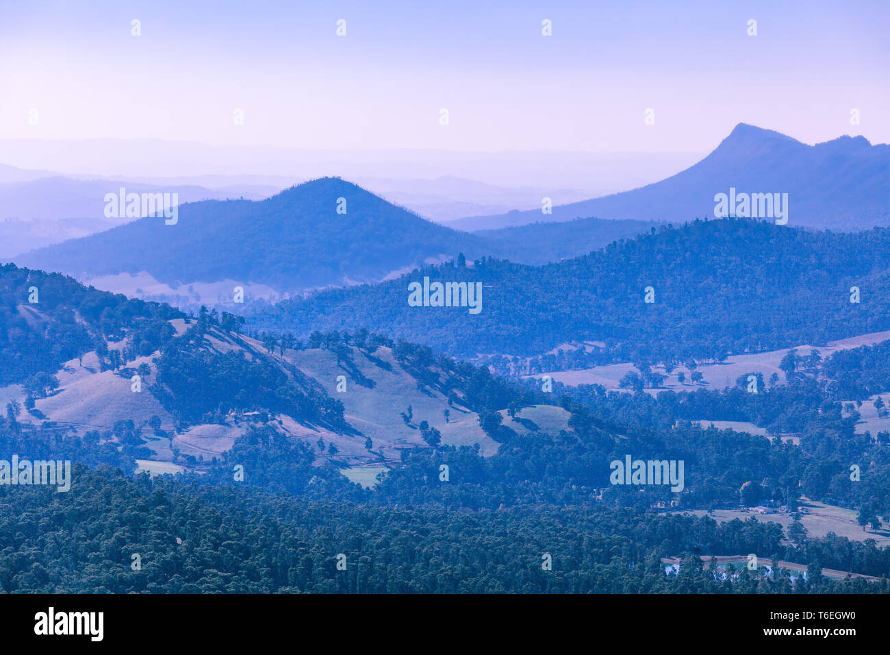 Malerische Hügel und Berge. Yarra Ranges National Park in Victoria, Australien Stockfoto