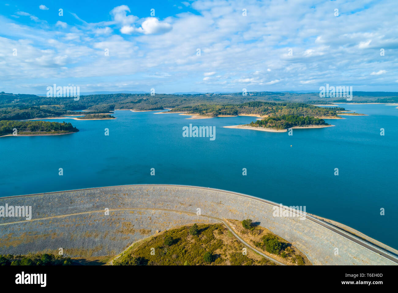 Luftaufnahme von cardinia Reservoir in Emerald, Victoria, Australien Stockfoto