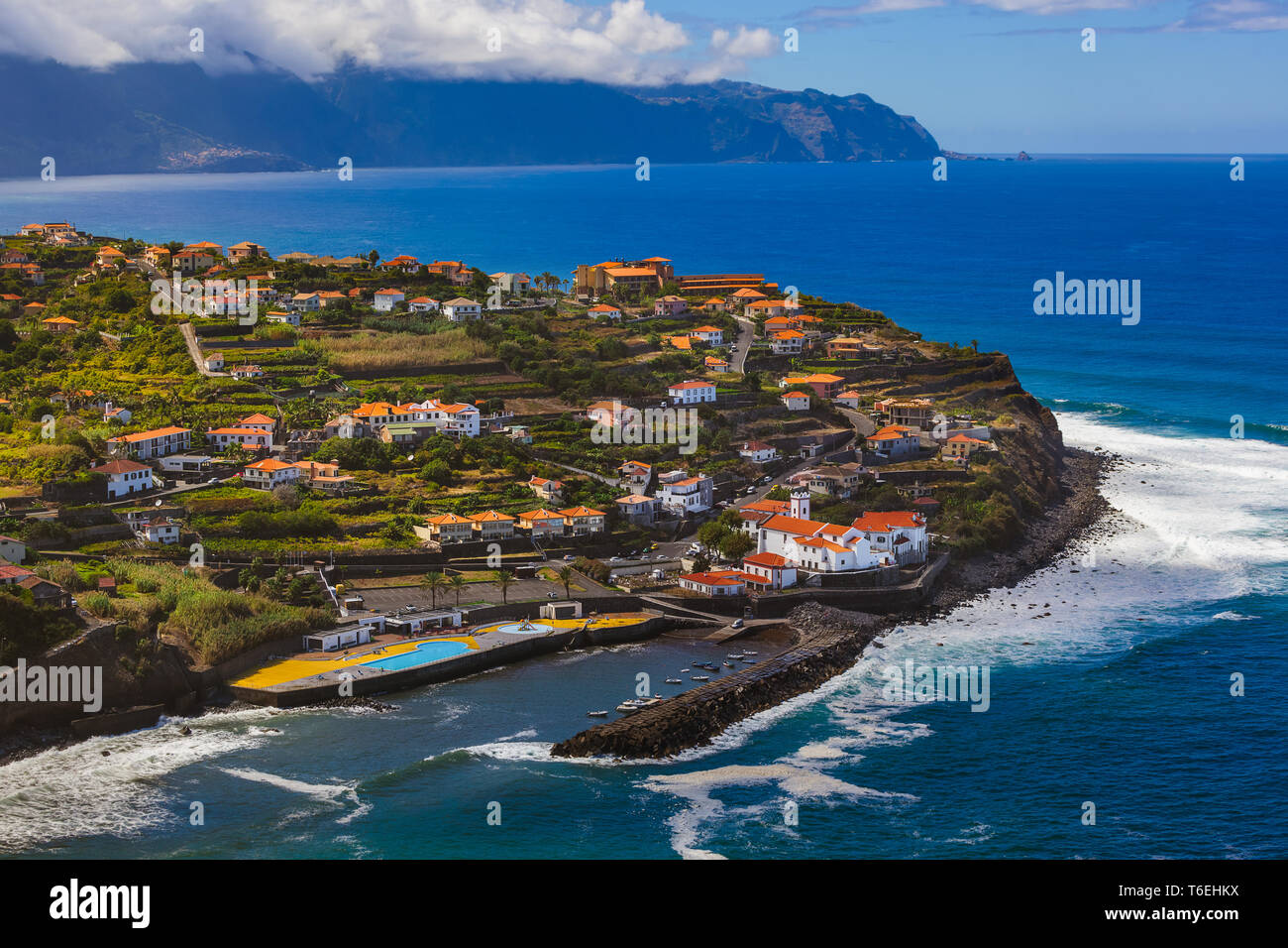 Dorf Ponta Delgada auf Madeira Portugal Stockfoto