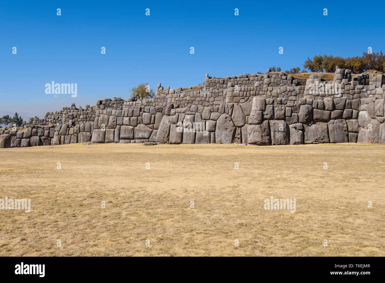 Herrliche trockenen steinigen Mauern von Saqsaywaman archäologische Stätte in der Nähe von Cusco, Peru Stockfoto