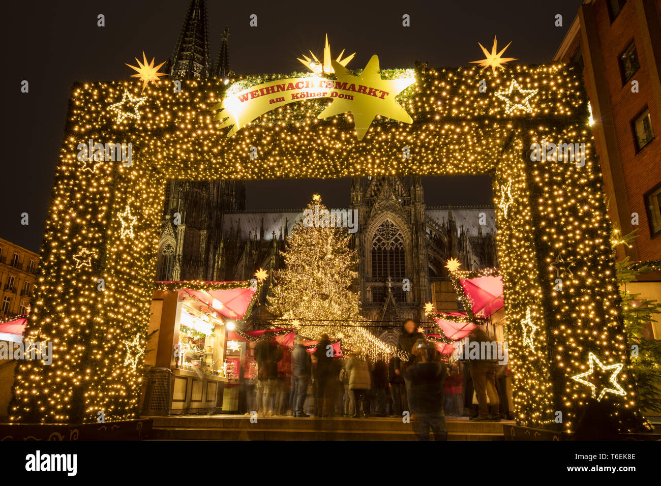Weihnachtsmarkt am Kölner Dom Stockfoto