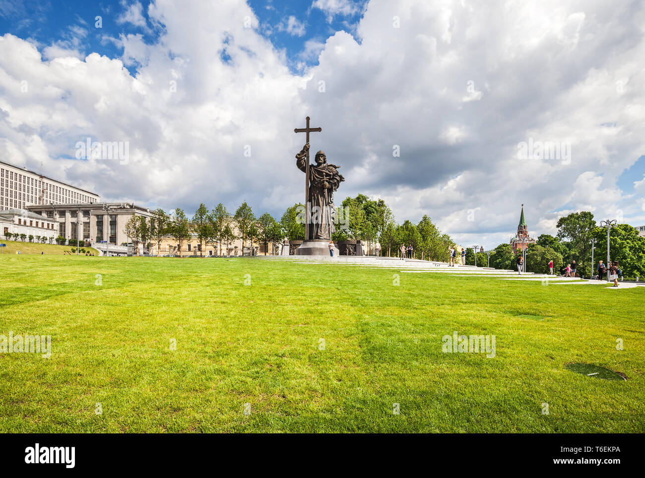 Borovitskaya Platz in der Nähe des Kreml. Stockfoto