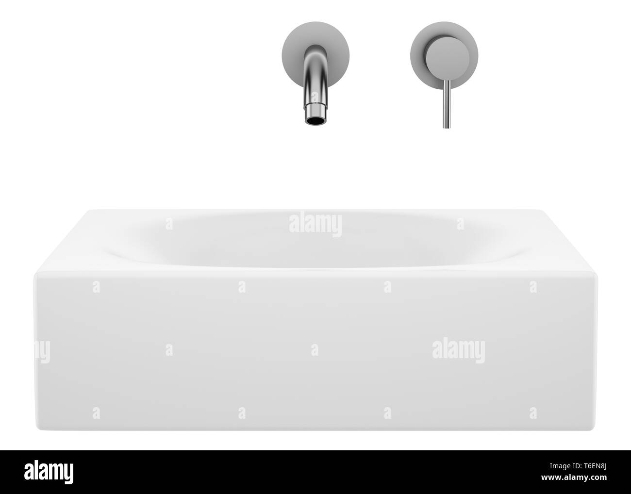keramische Badezimmer Waschbecken isolierten auf weißen Hintergrund Stockfoto
