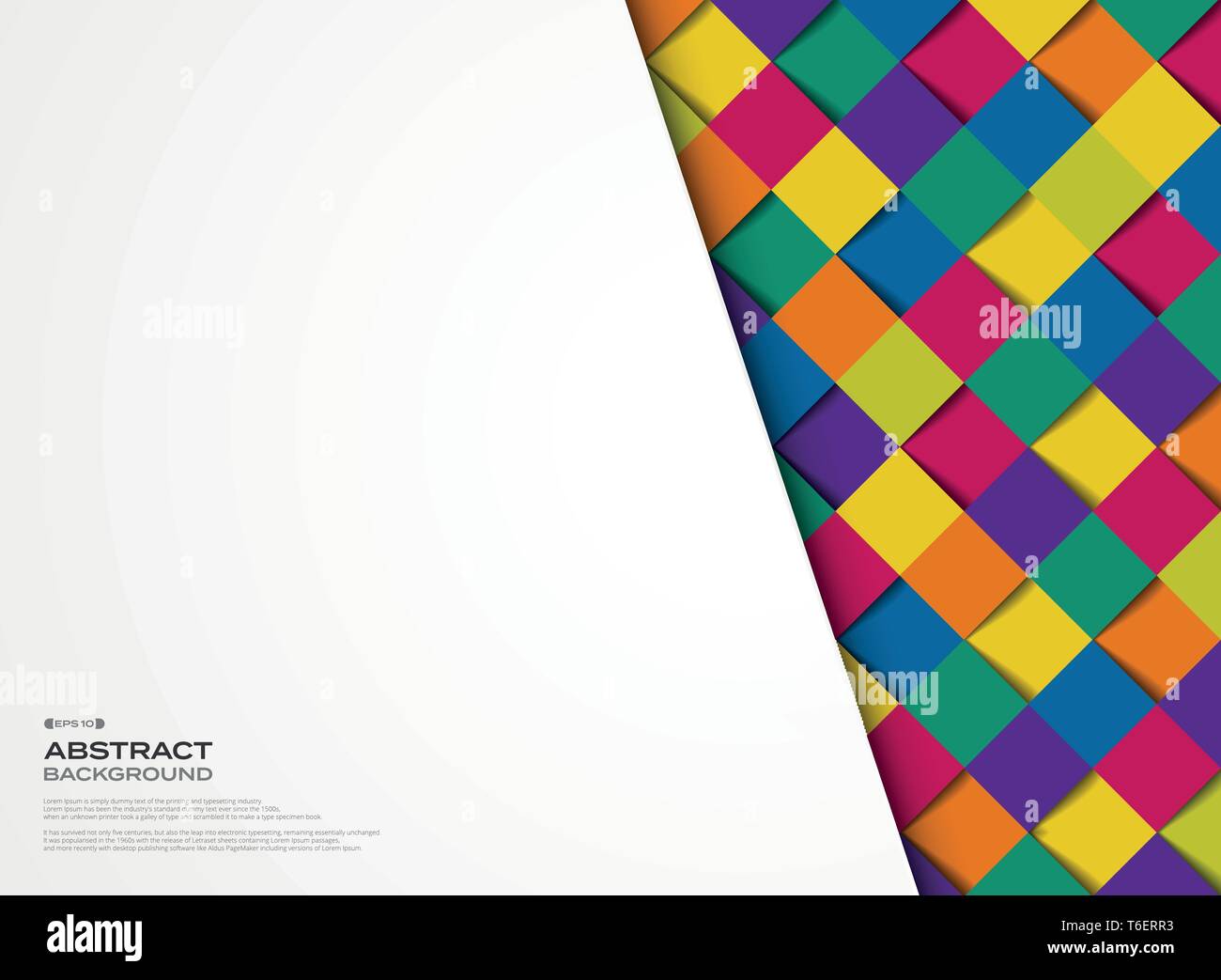 Abstrakte farbenfrohe Square geometrische Muster Design cover Hintergrund. Sie können für die Präsentation, ad, Poster, Artwork, Drucken, Cover Design. Stock Vektor