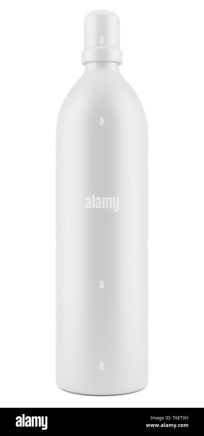 Leere Kunststoff Reiniger Flasche Vorlage auf weißem Hintergrund Stockfoto