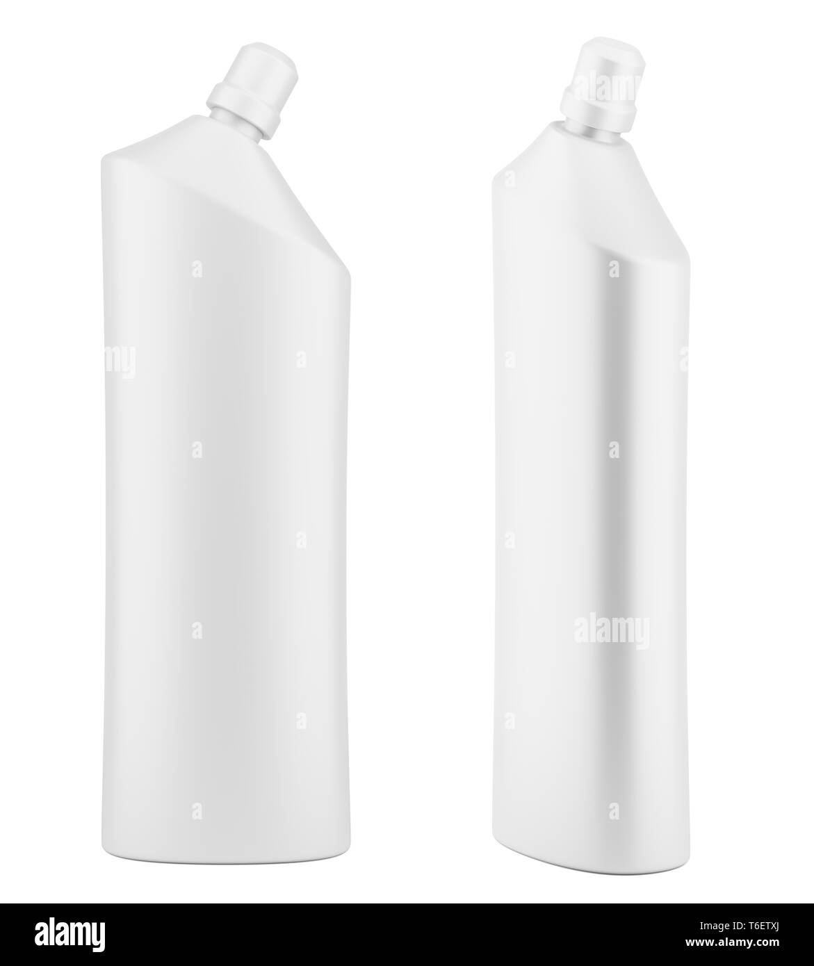 Leere Kunststoff-reiniger Sprühflasche Vorlage auf weißem Hintergrund Stockfoto