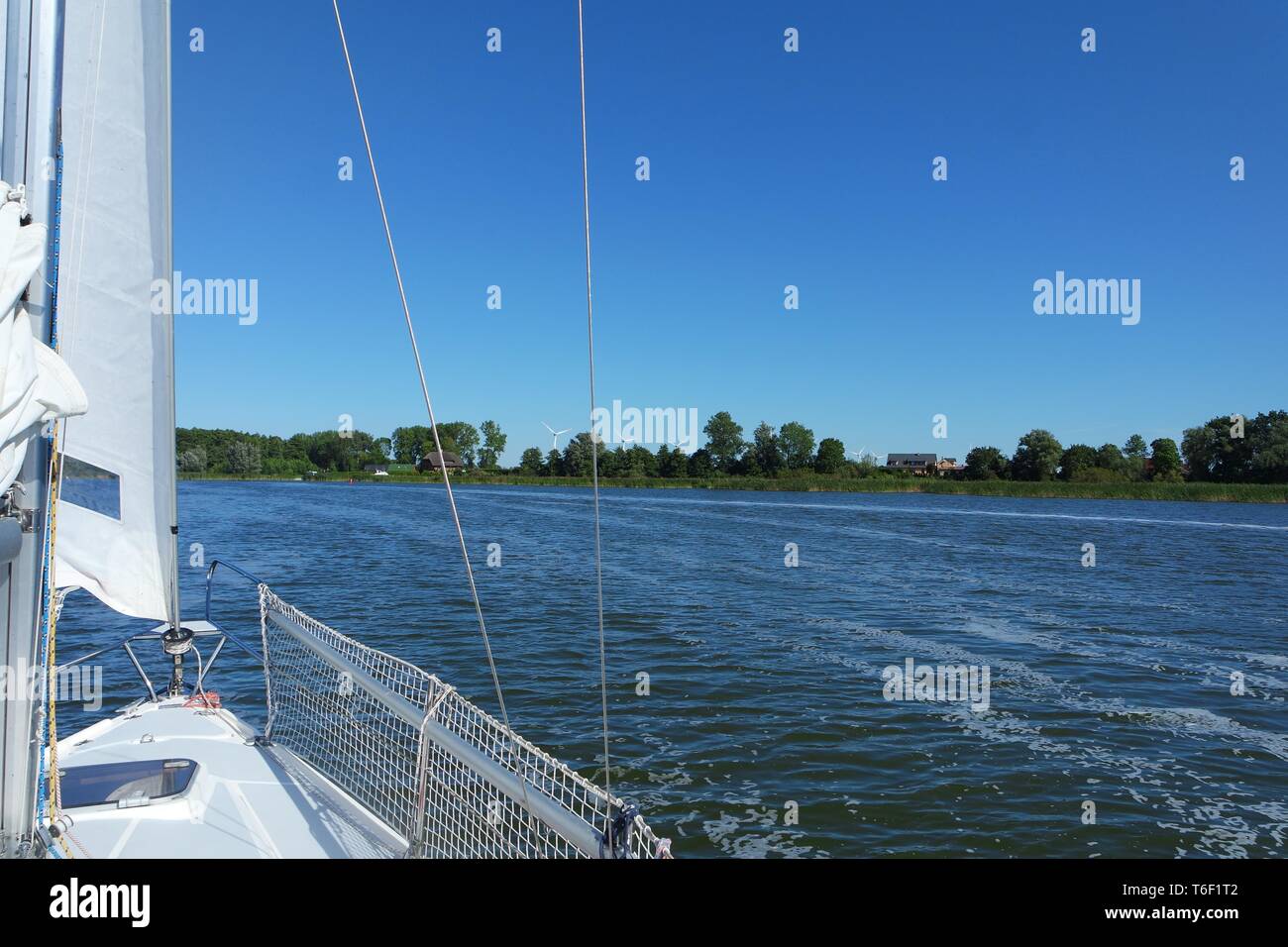 Westpommern segeln Route, Fluss Dziwna in der Nähe von Wolin Stockfoto