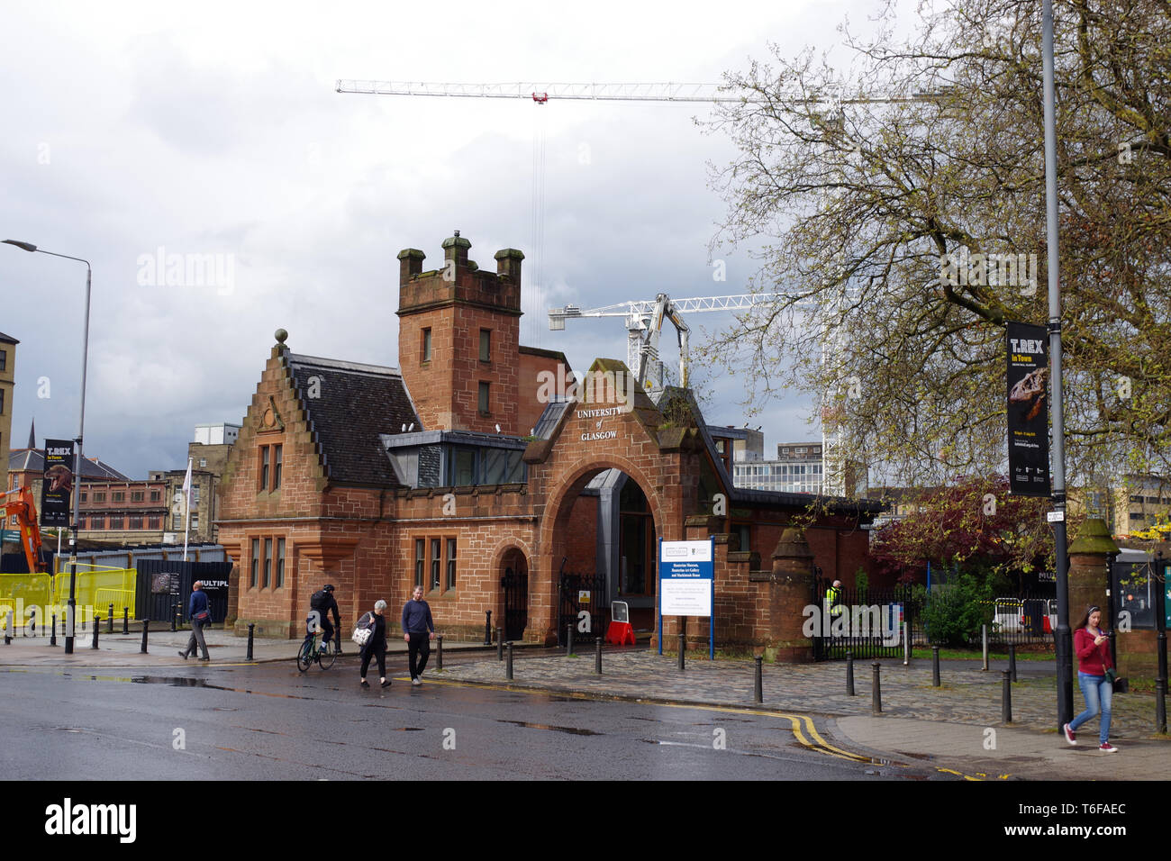 Eingang an der Glasgow University auf Dumbarton Straße, Partick, Glasgow, Schottland Stockfoto