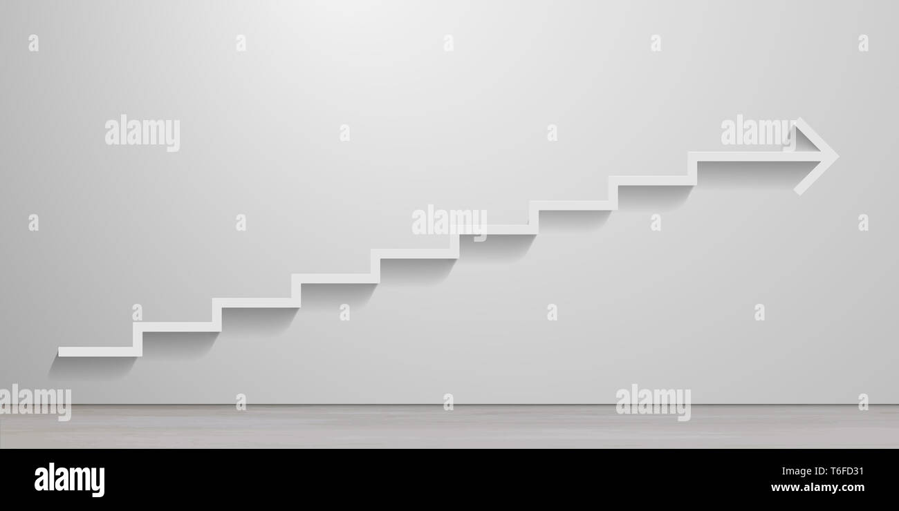 Weißen Treppe Pfeil Stockfoto