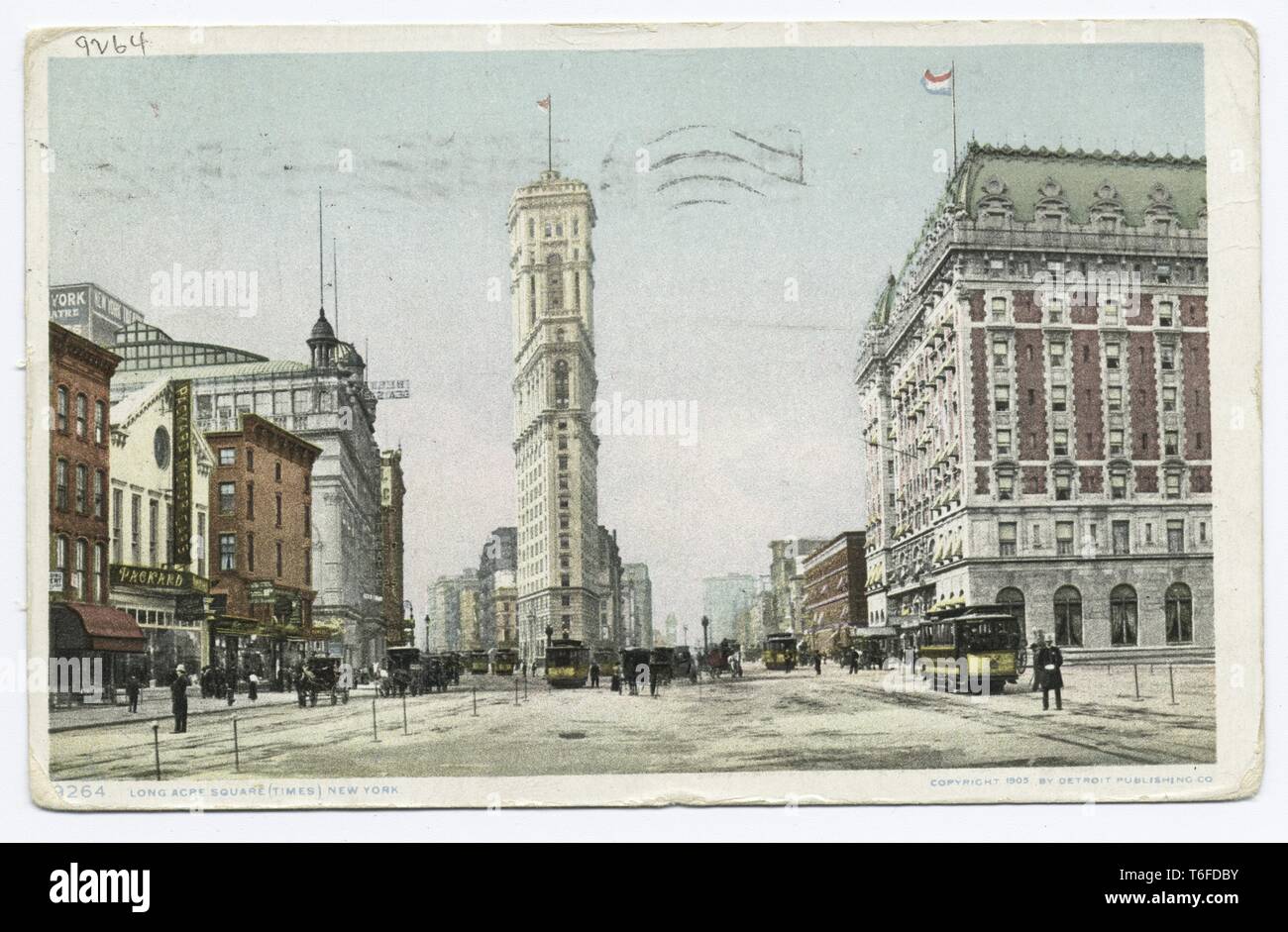 Detroit Publishing Company Ansichtskarte von longacre Square jetzt wie Times Square, New York City, New York, 1914 bekannt. Von der New York Public Library. () Stockfoto