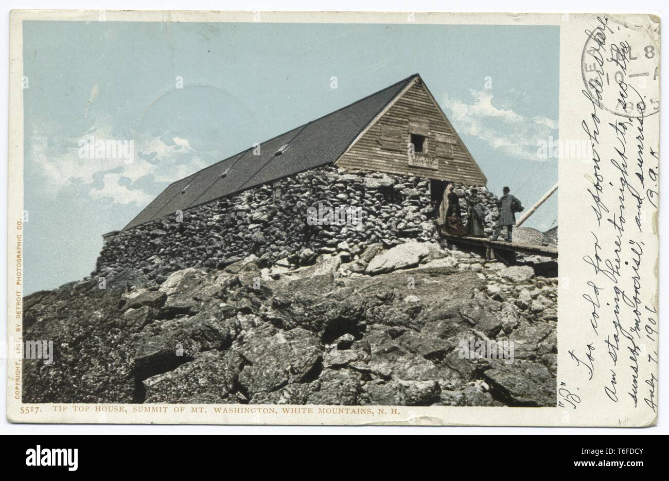 Detroit Publishing Company Ansichtskarte Reproduktion der Tip Top Haus auf dem Gipfel des Mount Washington, White Mountains, New Hampshire, 1901. Von der New York Public Library. () Stockfoto