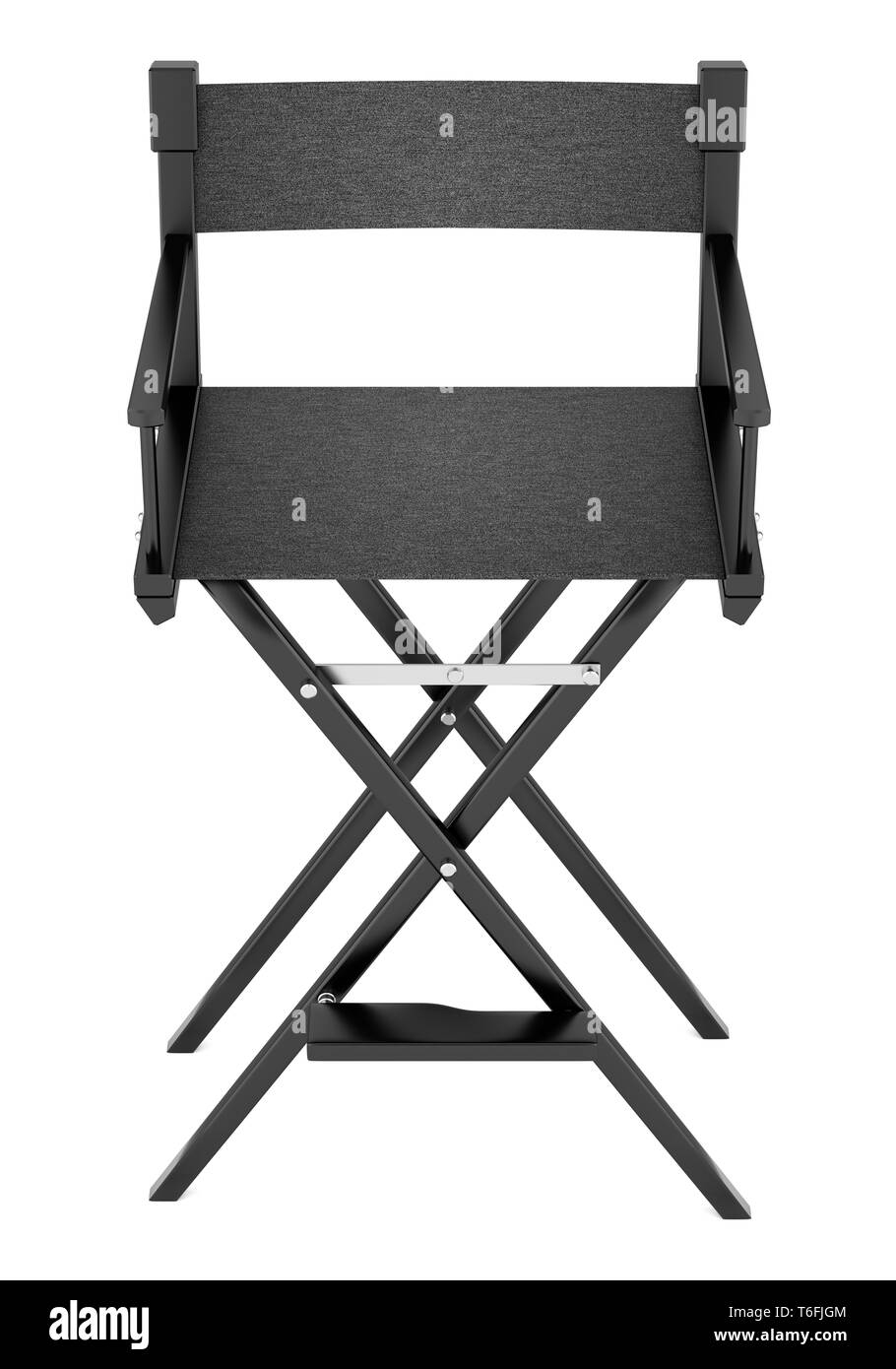 Der schwarze Regisseur Stuhl isoliert auf weißem Hintergrund Stockfoto