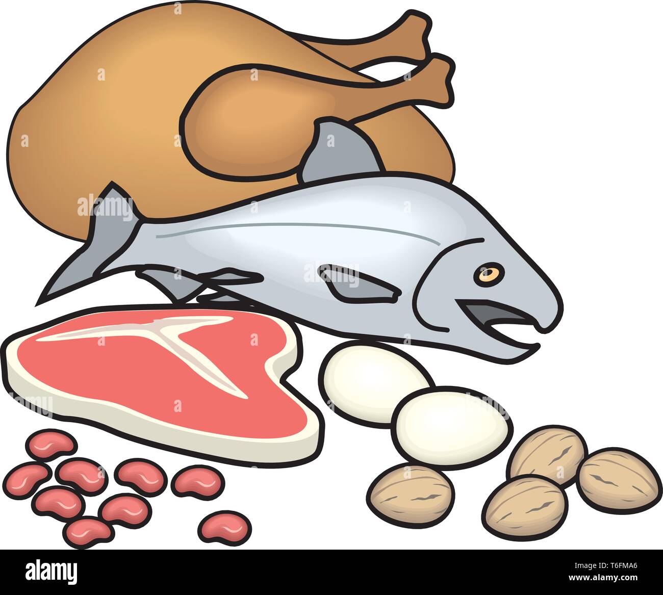 Protein Food Group Vector Illustration Stock Vektor