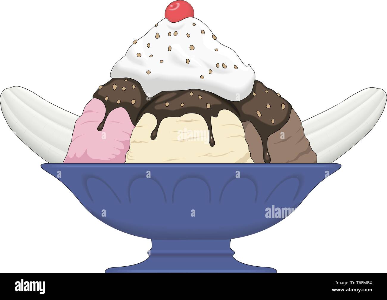Banana Split Vector Illustration Stock Vektor