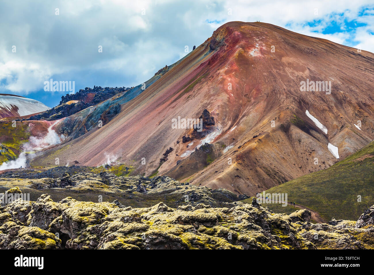 Mehrfarbige rhyolitic Berge Stockfoto